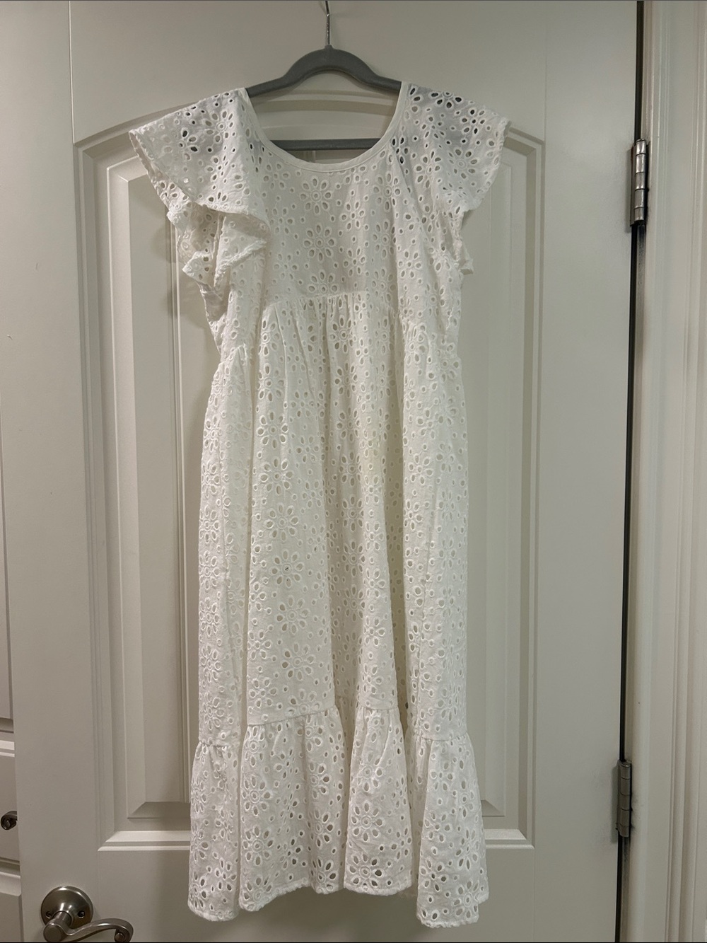 Deux Par Deux White Eyelet Dress Girls Size 10